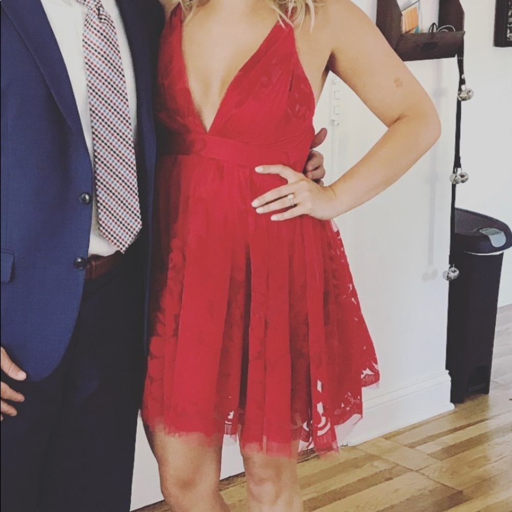 Red party dress